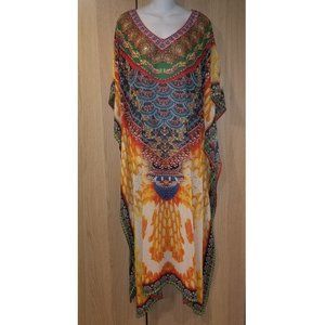 Jsquad chiffon Kaftan cover up maxi dress fits all